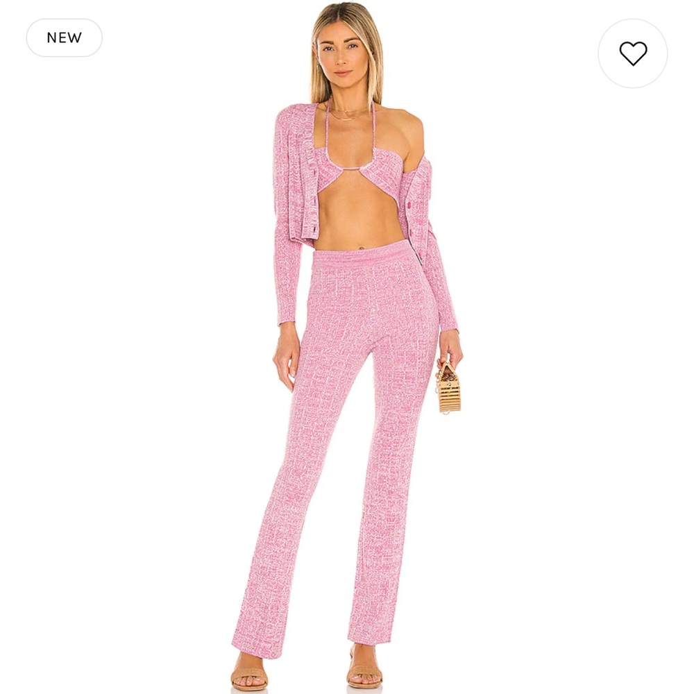 Lovers + Friends Mckenna Knit Pant in Marled Pink